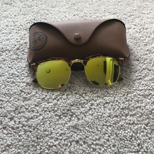 Clubmasters Leopard/Gold Sunglasses